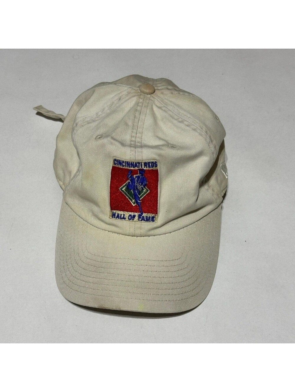 Cincinnati Reds Hall of Fame Hat New Era Vintage Khaki Baseball Cap Mens Rare
